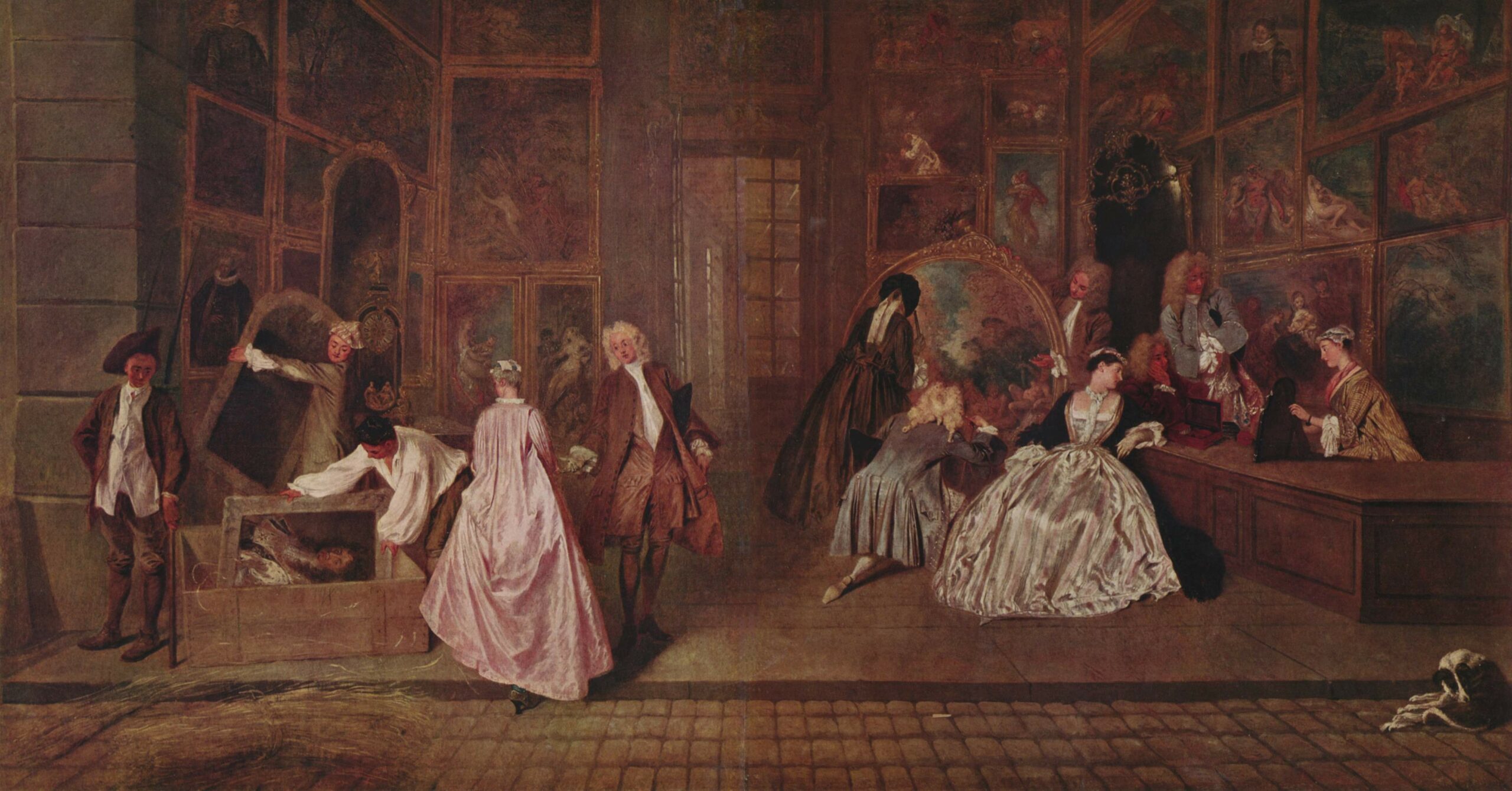 L'Enseigne de Gersaint, Antoine Watteau. Collection du château de Charlottenbourg.